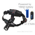 Adjustable 1000 Lumen Rechargeable Flashlight Zoom Headlamp